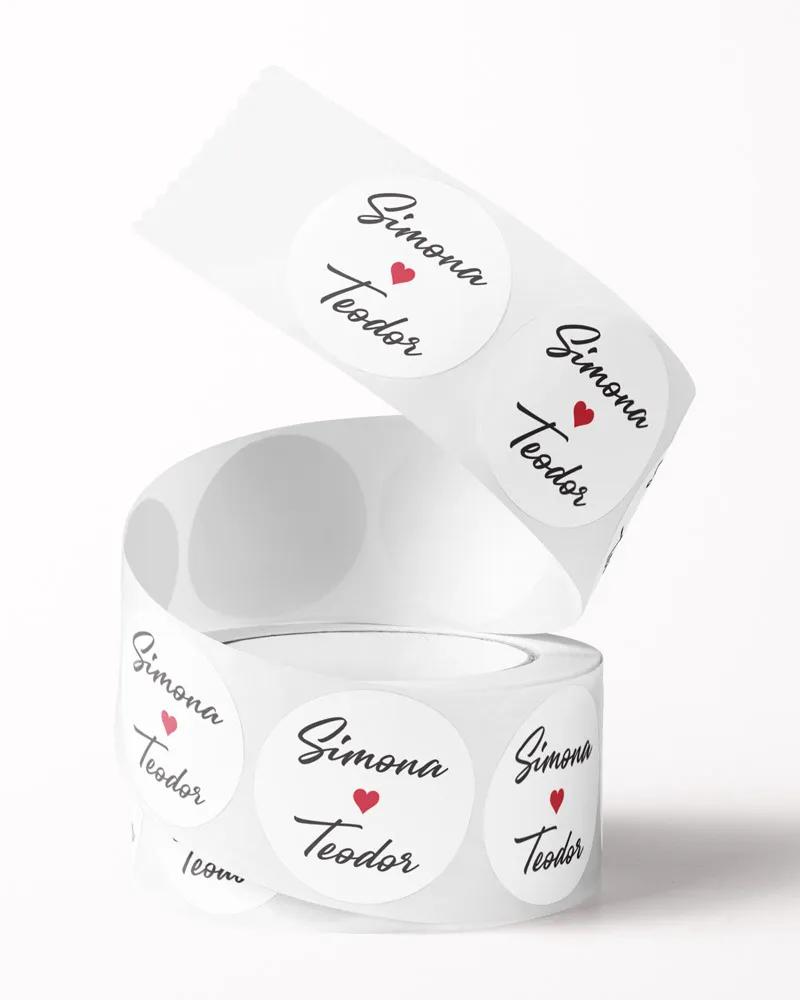 Mini nálepky na obálky / darčeky Jedno srdce 2/3