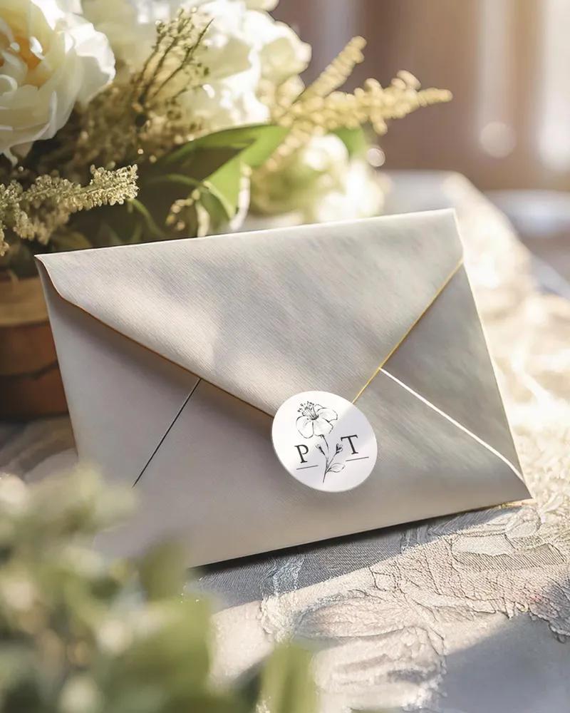 Mini nálepky na obálky / darčeky Kvetinová romanca 1/3