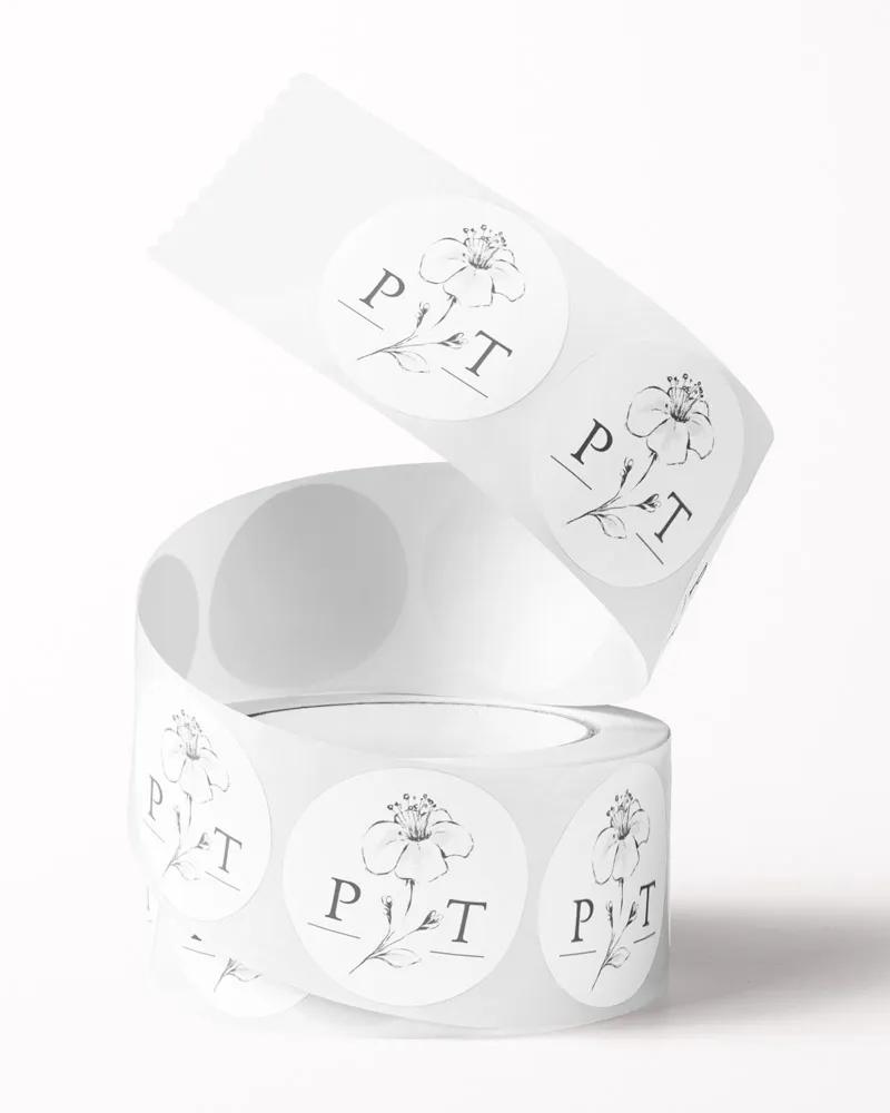 Mini nálepky na obálky / darčeky Kvetinová romanca 2/3