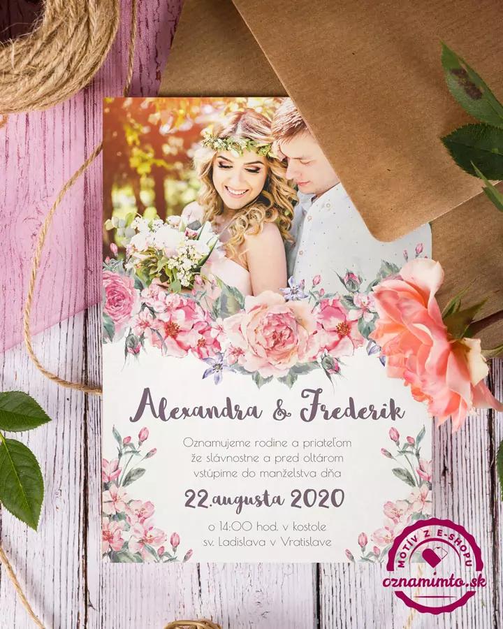 Svadobné oznámenie s fotografiou 09 1/2