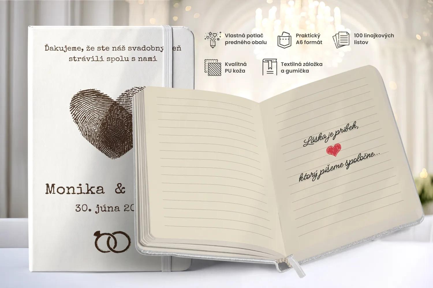Personalizovaný svadobný zápisník pre hostí - vzor Vintage 01 1/2