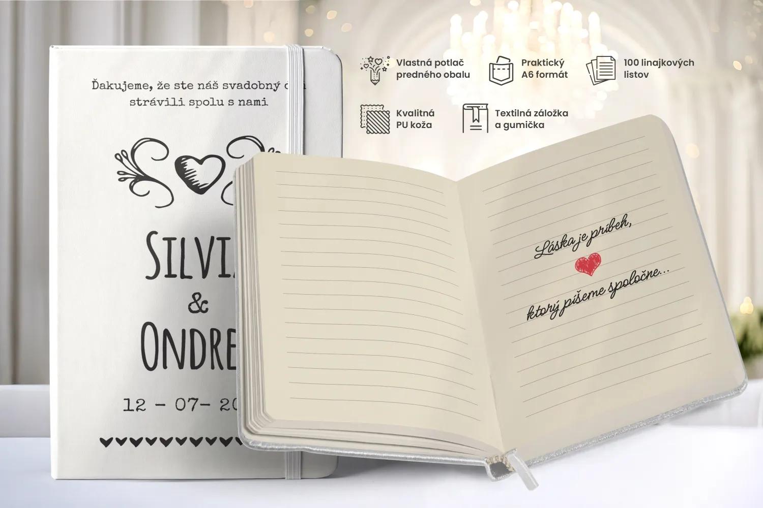 Personalizovaný svadobný zápisník pre hostí - vzor Vintage 02 1/2