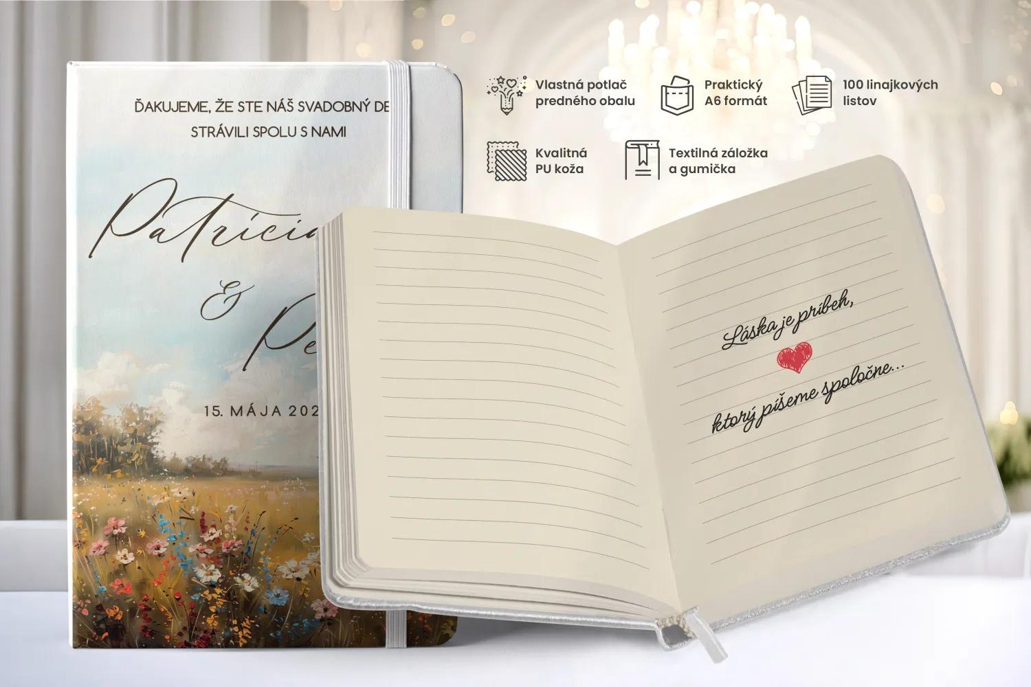 Personalizovaný svadobný zápisník pre hostí - vzor Kapitola lásky II 1/2