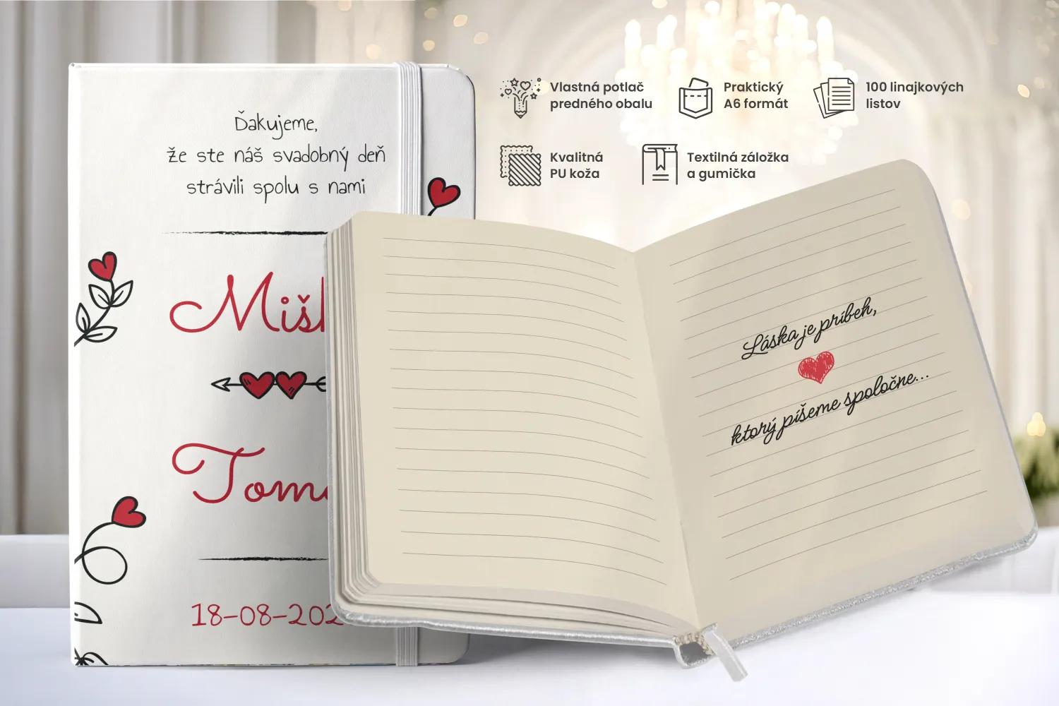 Personalizovaný svadobný zápisník pre hostí - vzor Jednoduchý kraft 1/2