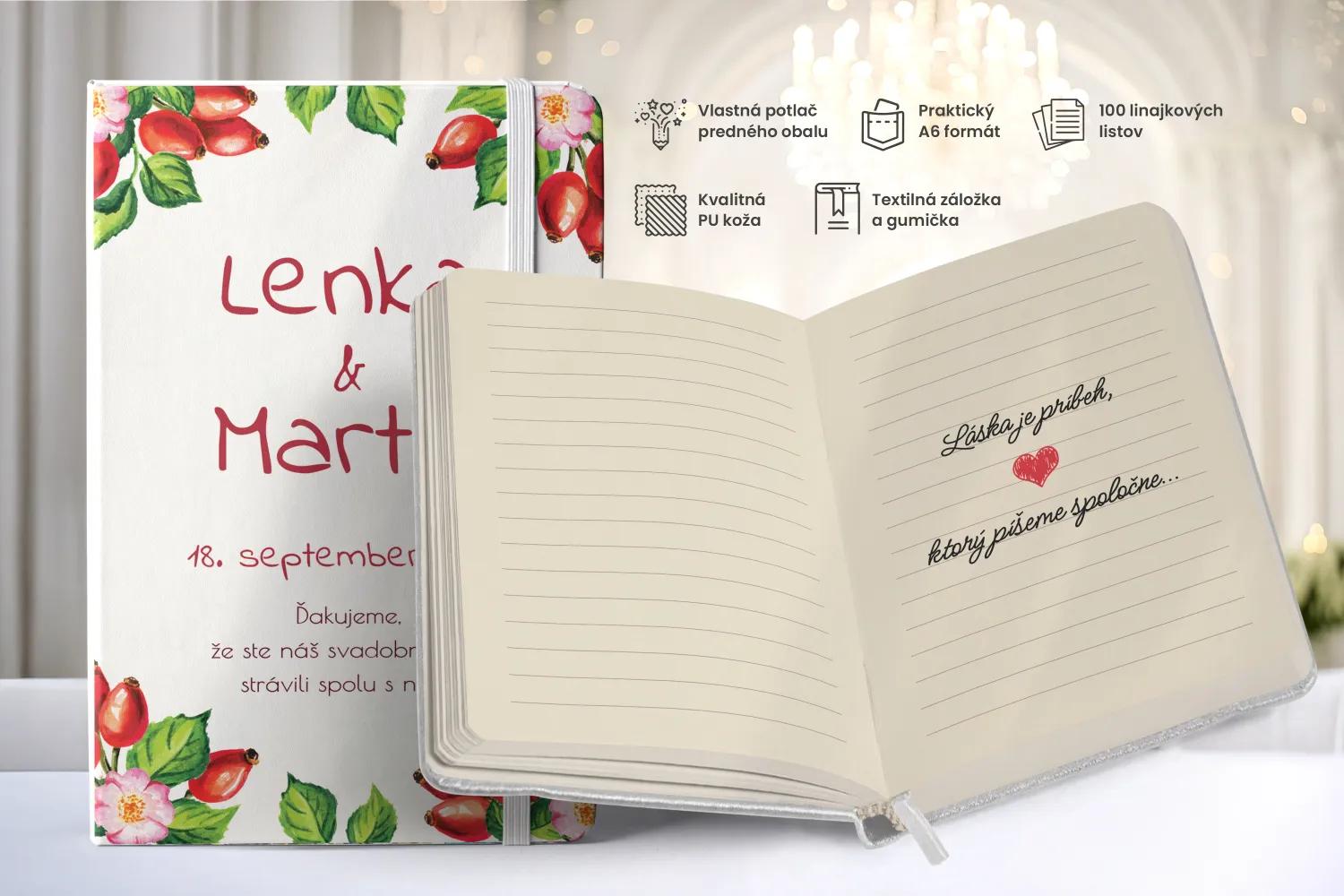 Personalizovaný svadobný zápisník pre hostí - vzor Šípky 1/2