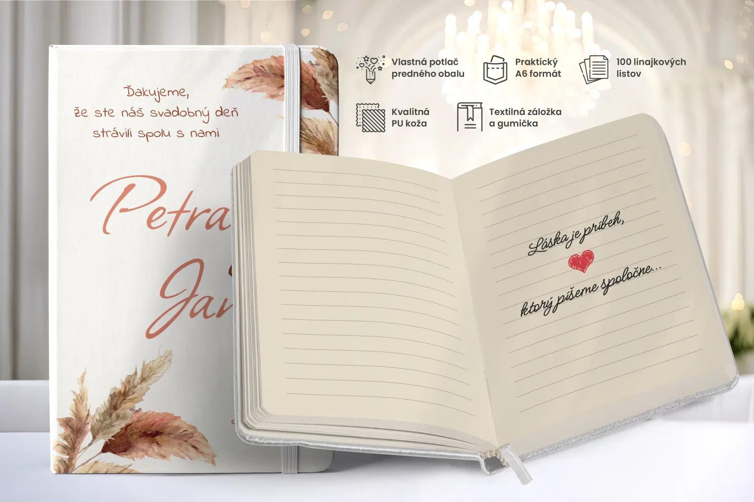 Personalizovaný svadobný zápisník pre hostí - vzor Bohem 02 1/2