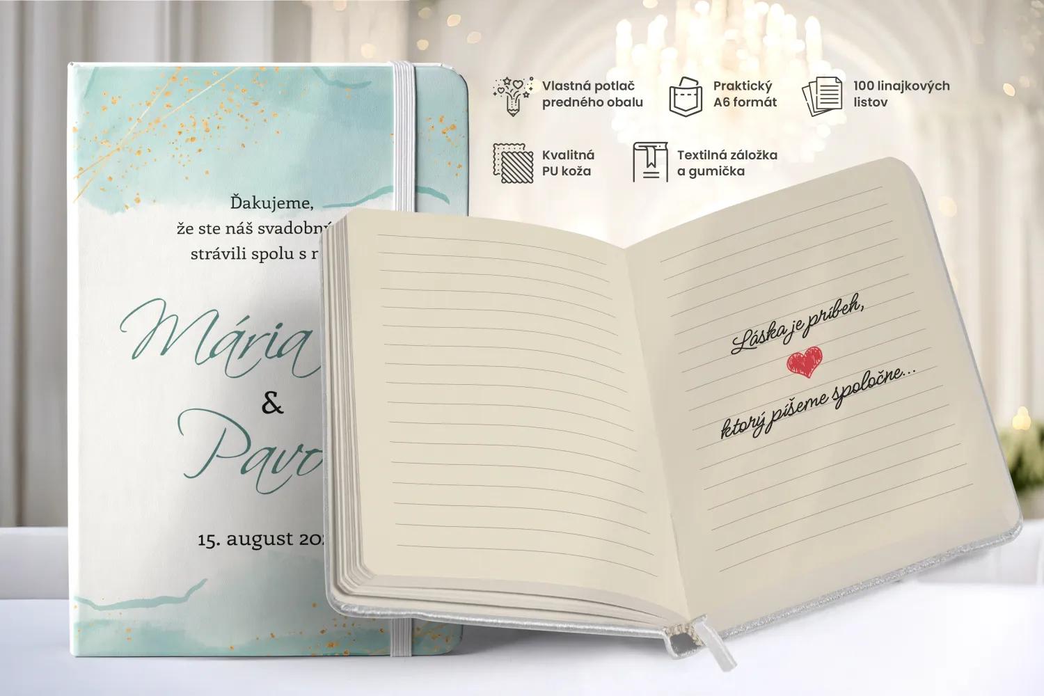 Personalizovaný svadobný zápisník pre hostí - vzor Abstrakt 03 1/2
