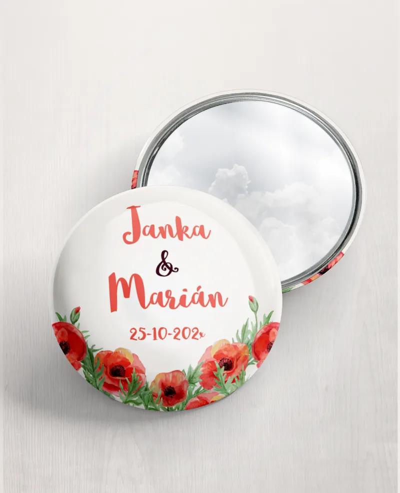 Svadobné zrkadielka - motív Poľné maky
