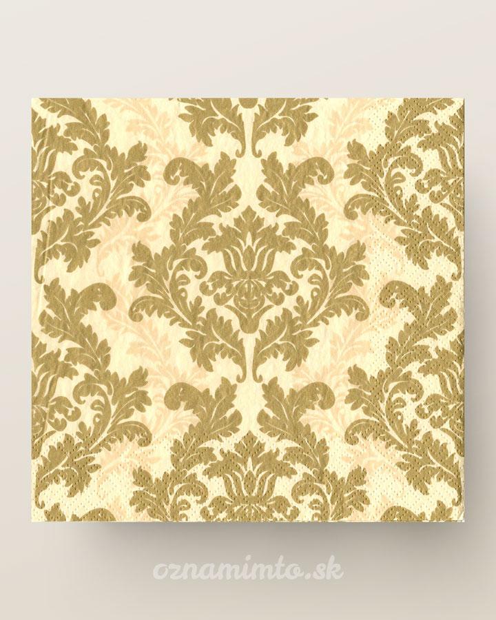 Servítky zlato krémový ornament