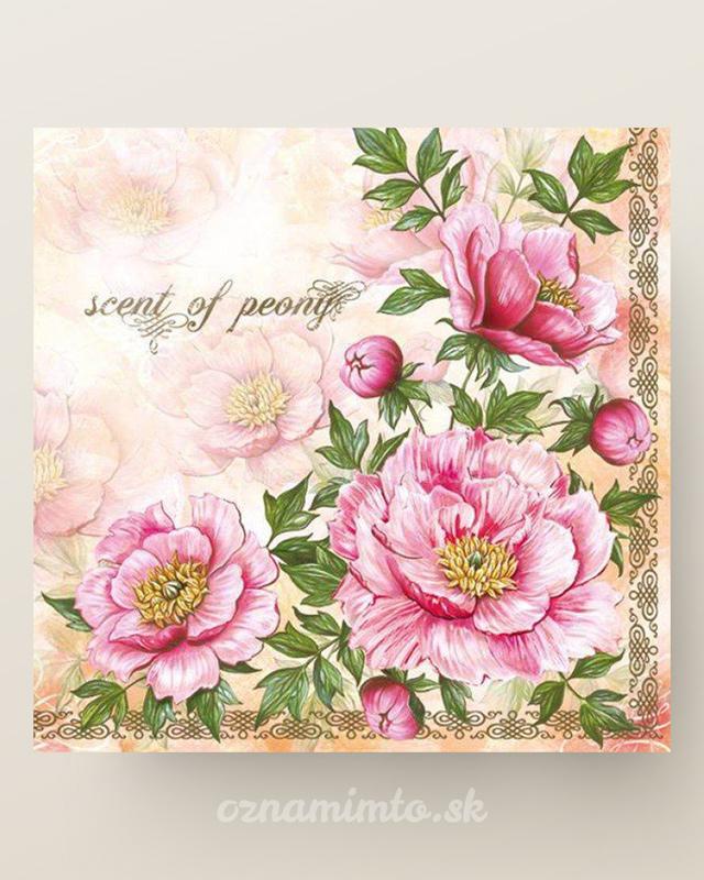 Servítky s pivonkami