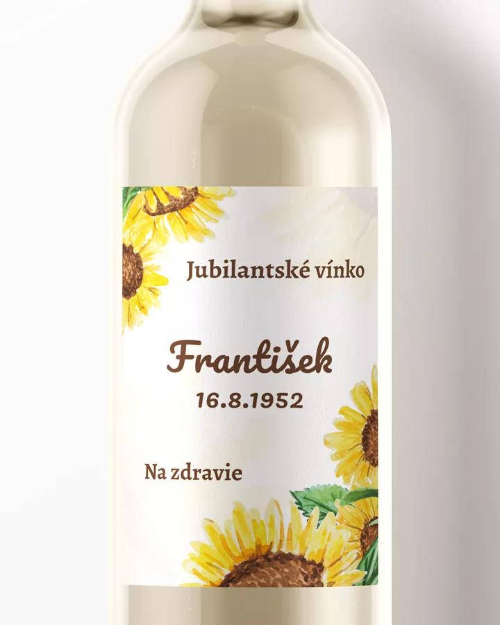Etikety na víno / pálenku motív Slnečnice