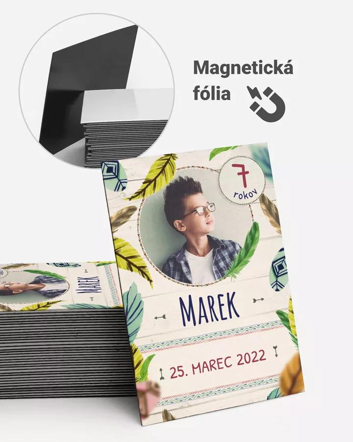 Pamätné magnetky z oslavy obdĺžnik - Indiánsky motív s fotkou