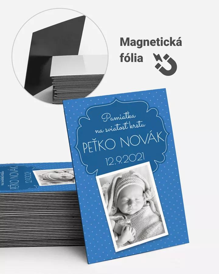 Pamätné magnetky zo sviatosti krstu, prijímania, konfirmácie - motív 03 modrá