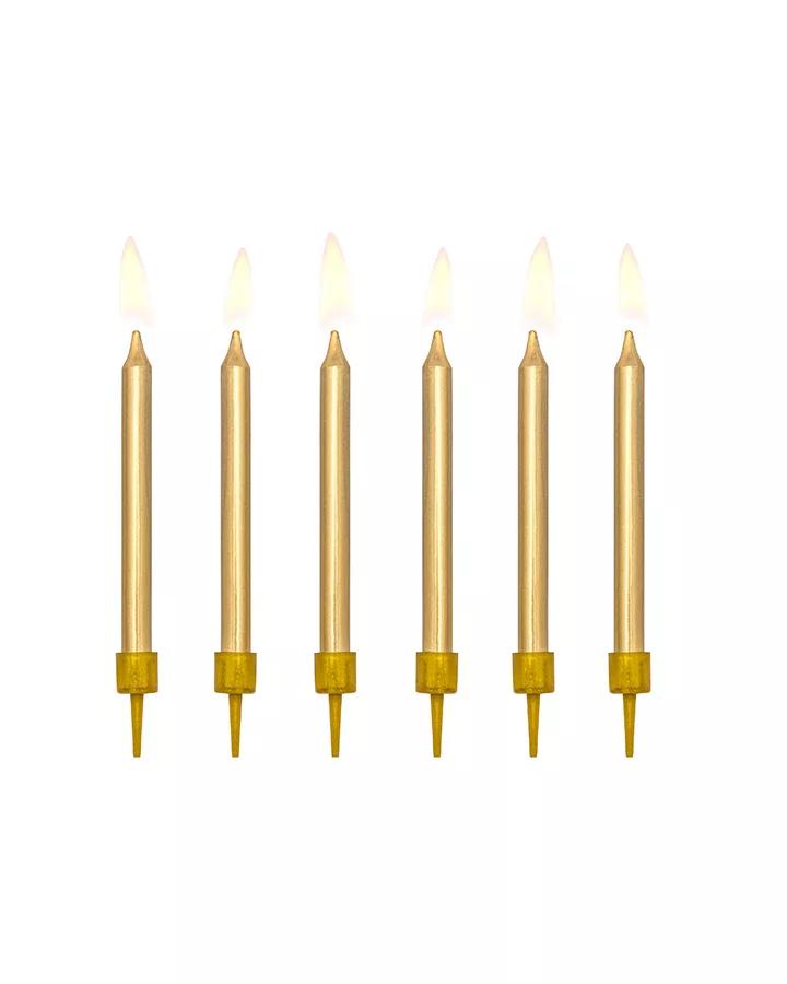 Tortové sviečky - zlaté 6cm (6ks)