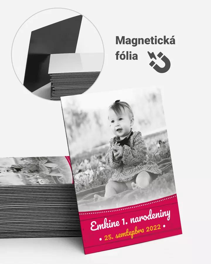 Pamätné magnetky z oslavy obdĺžnik - Detský motív 02 - ružová
