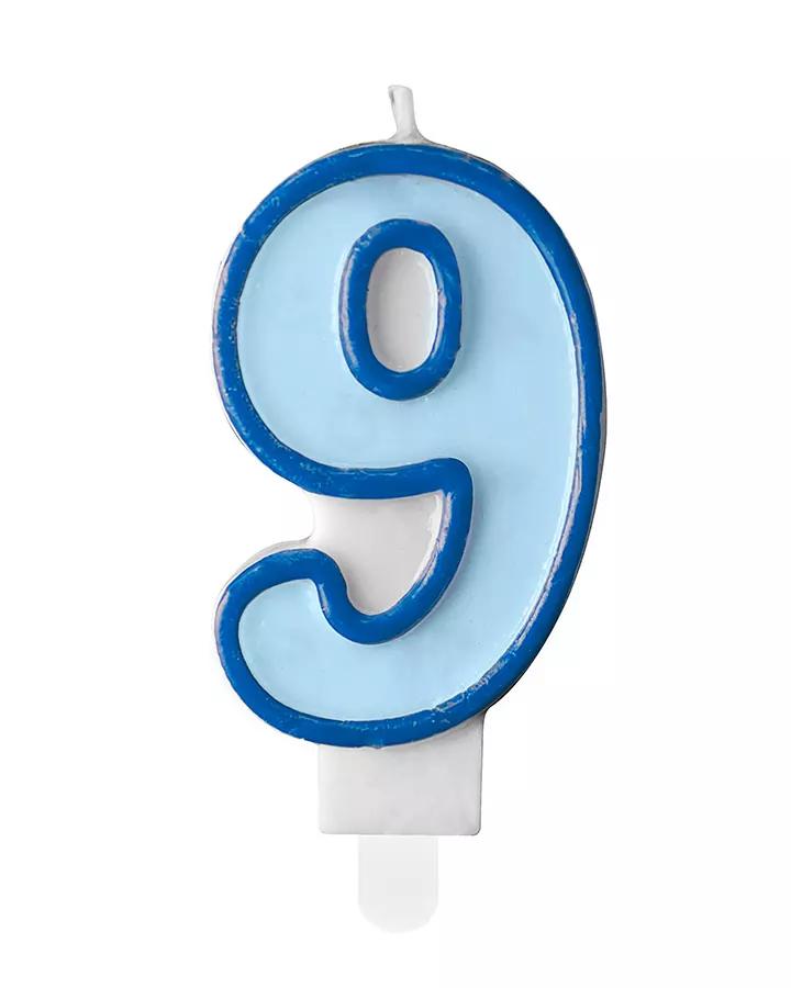 Tortová sviečka modrá - 9 rokov