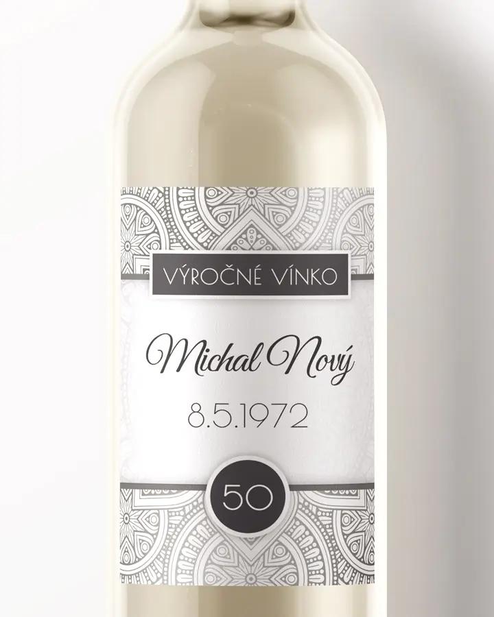 Etikety na víno / pálenku motív Strieborné retro