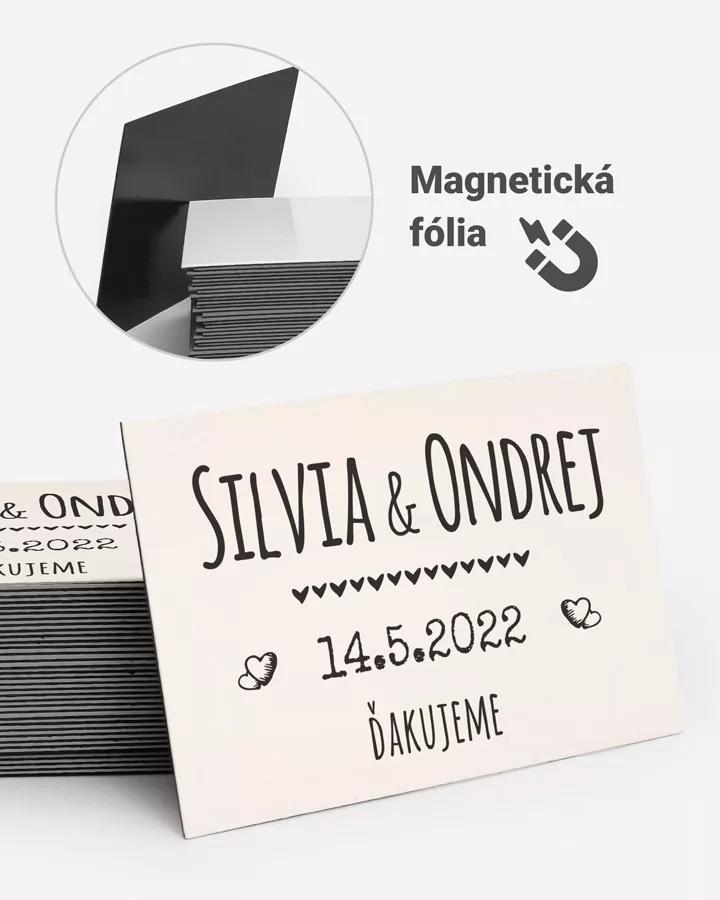 Svadobné magnetky obdĺžnik Vintage 02