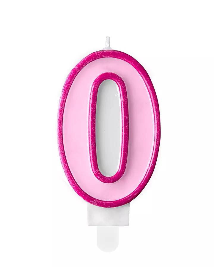 Tortová sviečka ružová - 0 (nula)