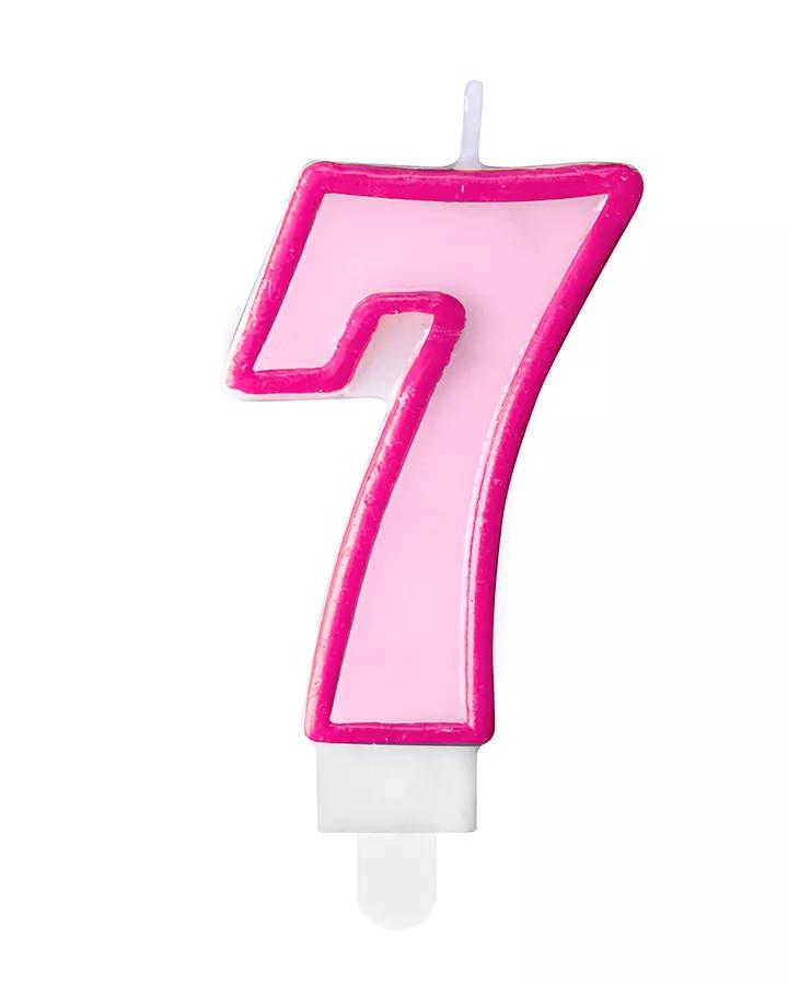 Tortová sviečka ružová - 7 rokov