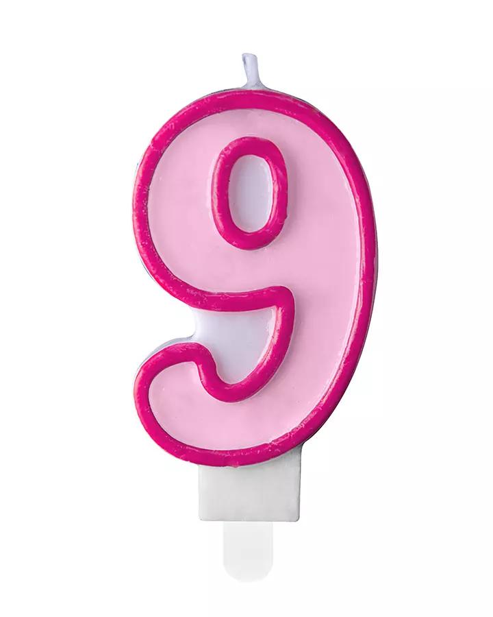 Tortová sviečka ružová - 9 rokov