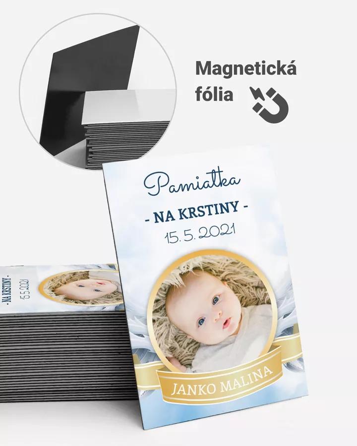 Pamätné magnetky zo sviatosti krstu, prijímania, konfirmácie - motív 07 modrá