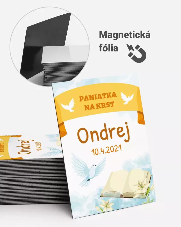 Pamätné magnetky zo sviatosti krstu, prijímania, konfirmácie - motív 08