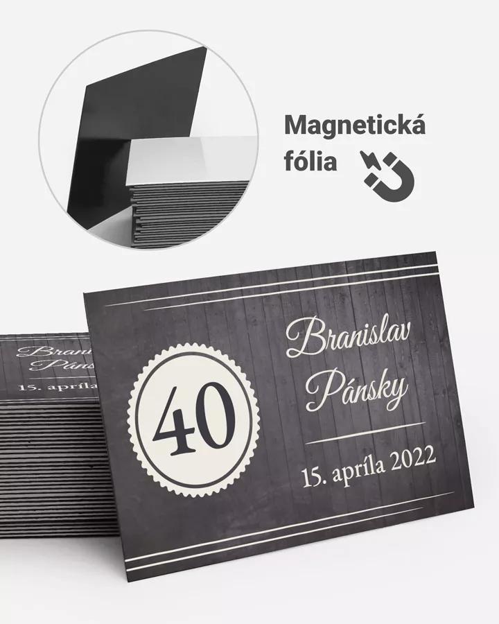 Pamätné magnetky z oslavy obdĺžnik - Vintage 02 tmavé