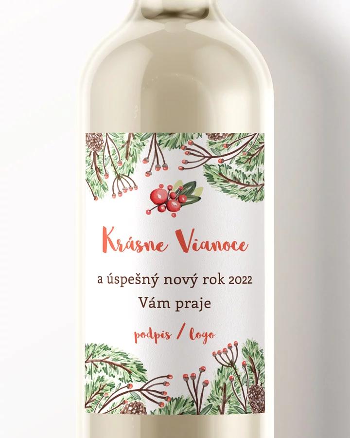 Vianočná etiketa na víno / pálenku - motív 09