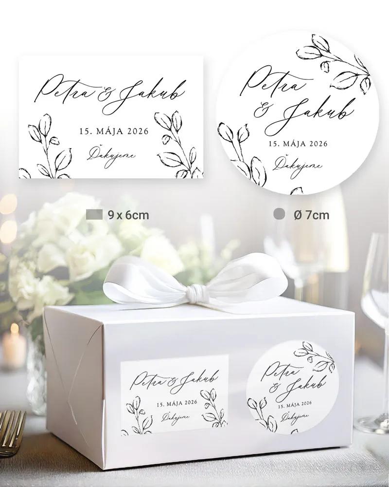 Nálepky na výslužky Listy lásky