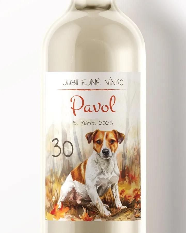Etikety na víno / pálenku motív Poľovný pes 06