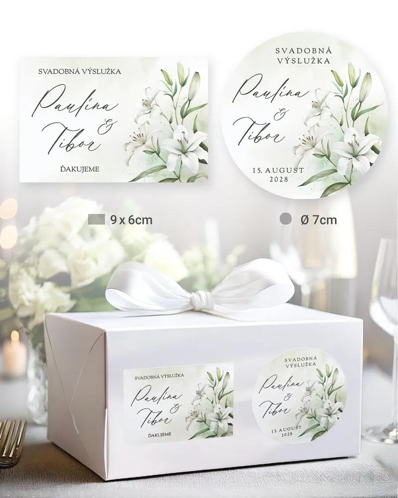 Nálepky na výslužky Ľaliový sľub II