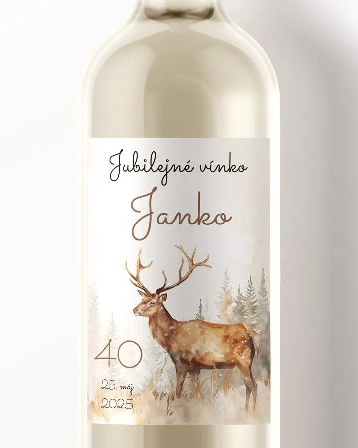 Etikety na víno / pálenku motív Jeleň 03