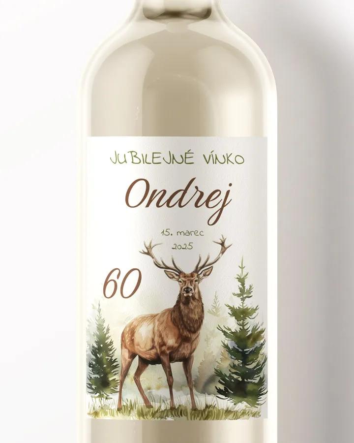 Etikety na víno / pálenku motív Jeleň 04