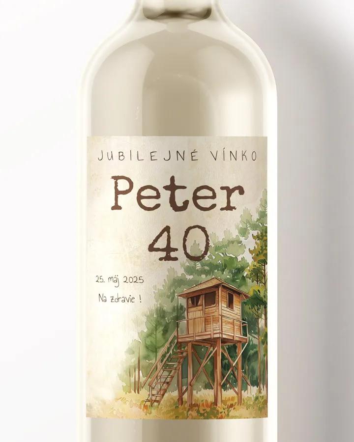 Etikety na víno / pálenku motív Poľovnícky posed