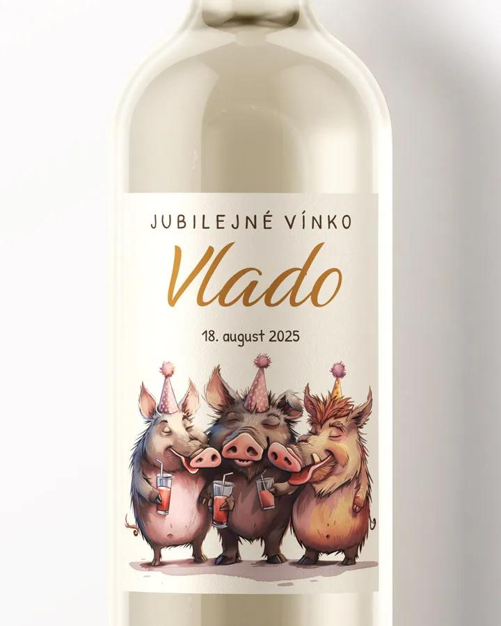Etikety na víno / pálenku motív Párty divočákov