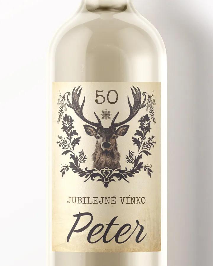 Etikety na víno / pálenku motív Jeleň 05