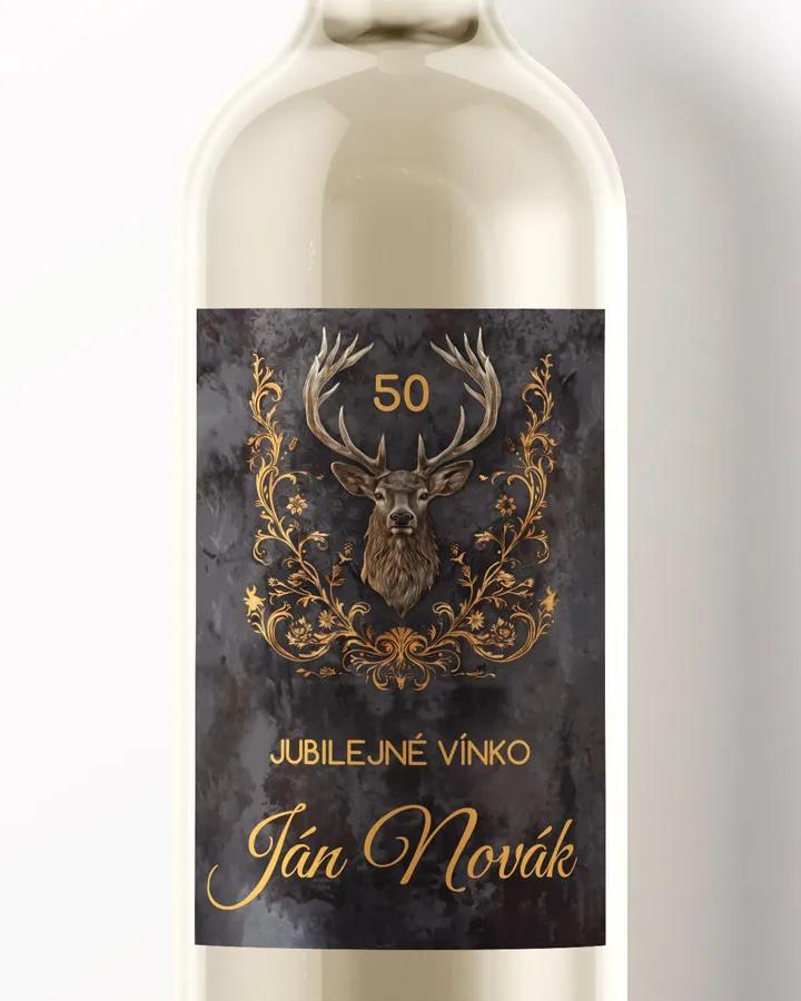 Etikety na víno / pálenku motív Jeleň 06