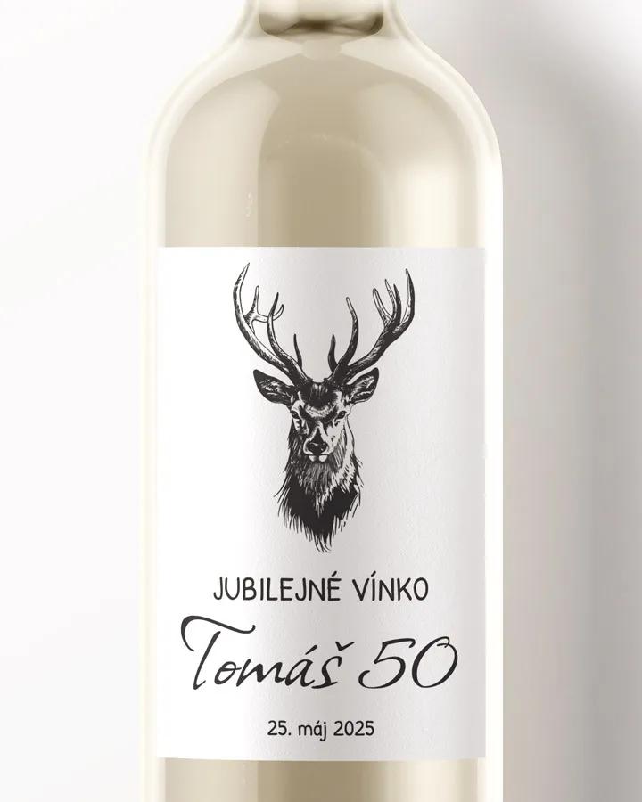Etikety na víno / pálenku motív Jeleň 07