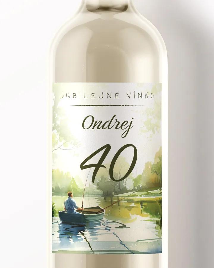 Etikety na víno / pálenku motív Rybár 02