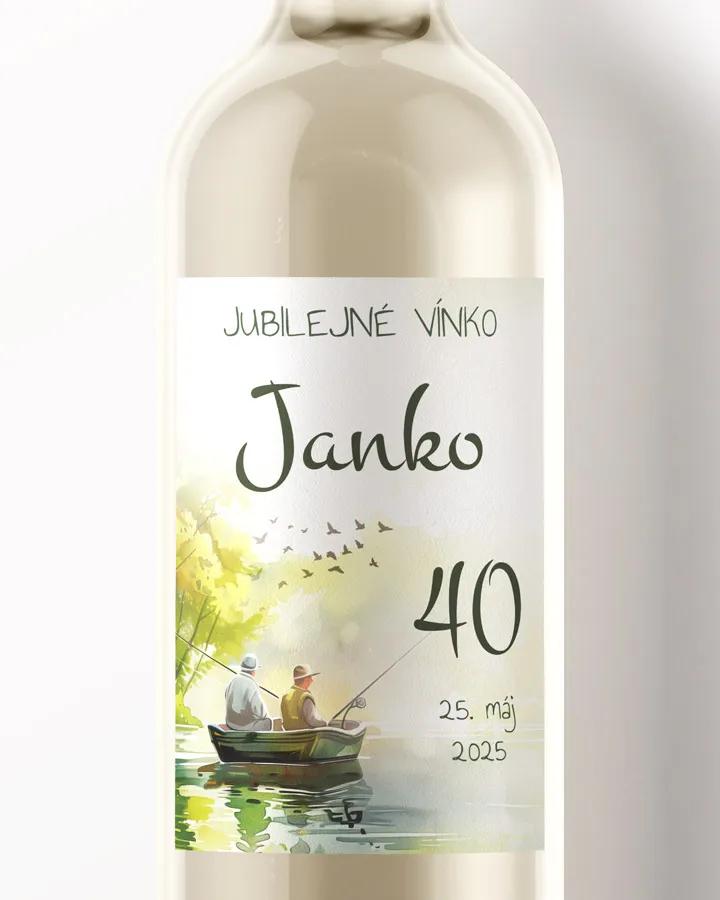 Etikety na víno / pálenku motív Rybár 04