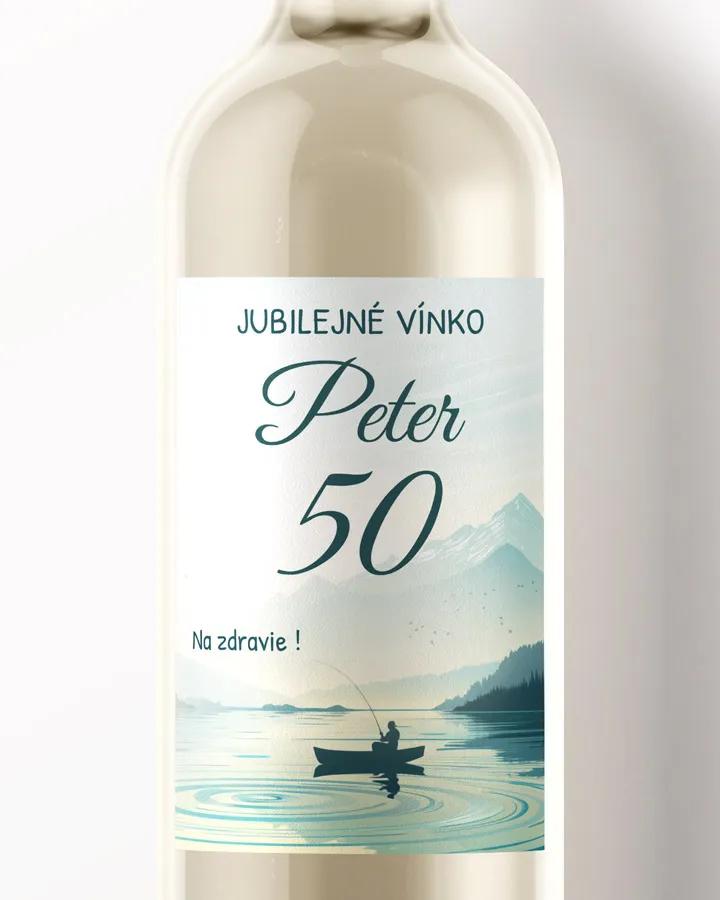 Etikety na víno / pálenku motív Rybár 05