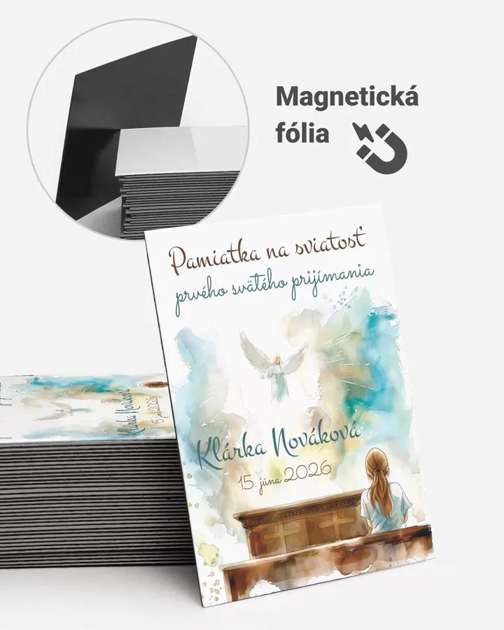 Pamätné magnetky zo sviatosti krstu, prijímania, konfirmácie - motív 13 dievča