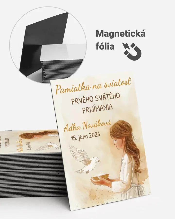 Pamätné magnetky zo sviatosti krstu, prijímania, konfirmácie - motív 15 dievča