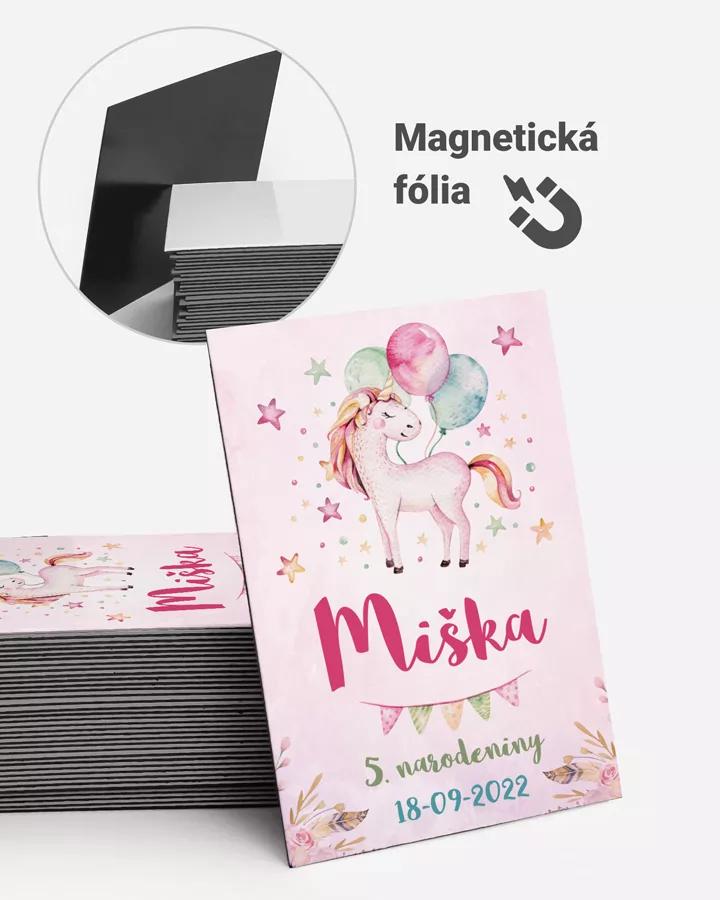 Pamätné magnetky z oslavy obdĺžnik - Jednorožec