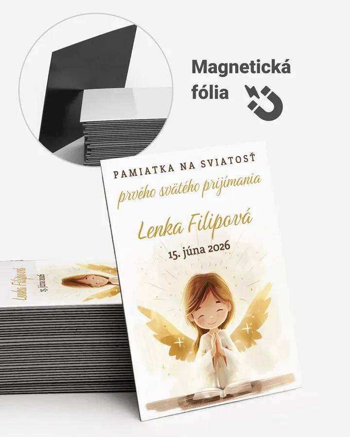 Pamätné magnetky zo sviatosti krstu, prijímania, konfirmácie - motív 16 dievča