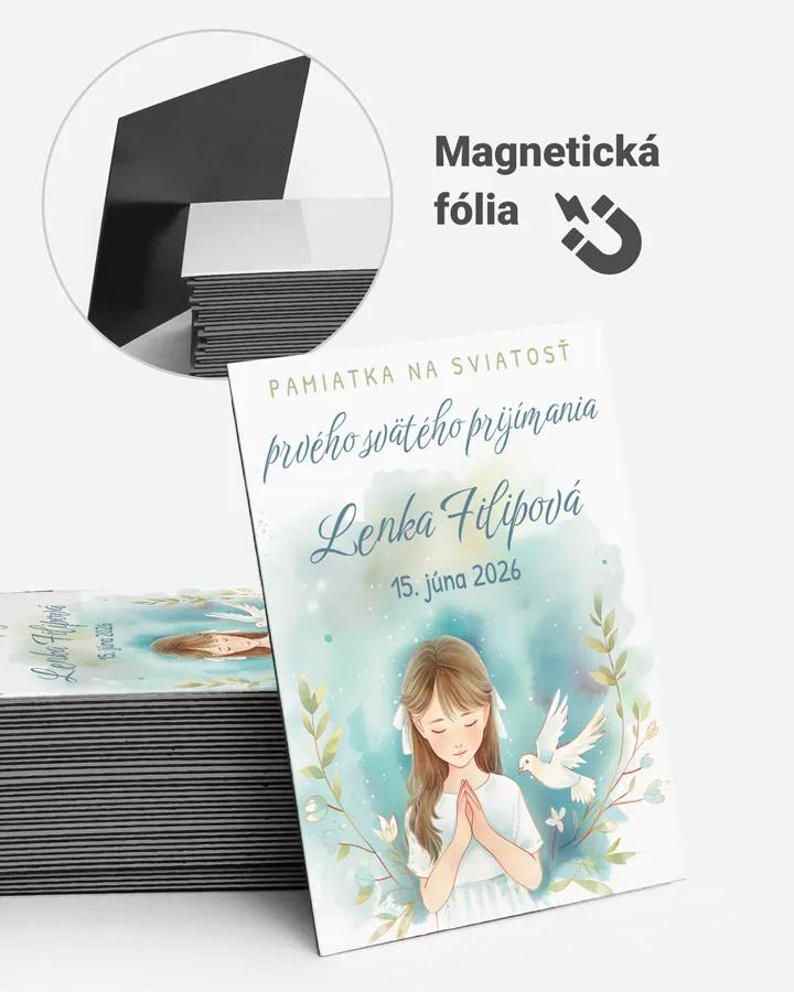 Pamätné magnetky zo sviatosti krstu, prijímania, konfirmácie - motív 18 dievča