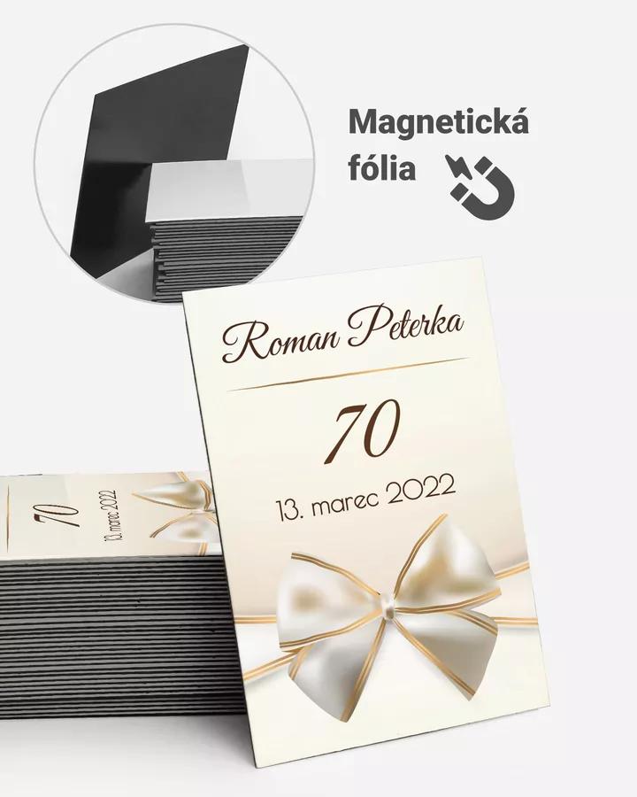 Pamätné magnetky z oslavy obdĺžnik - Luxusný motív s mašľou