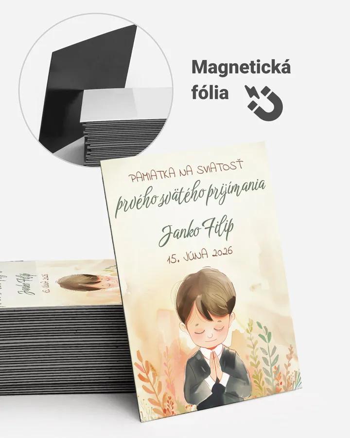 Pamätné magnetky zo sviatosti krstu, prijímania, konfirmácie - motív 19 chlapec