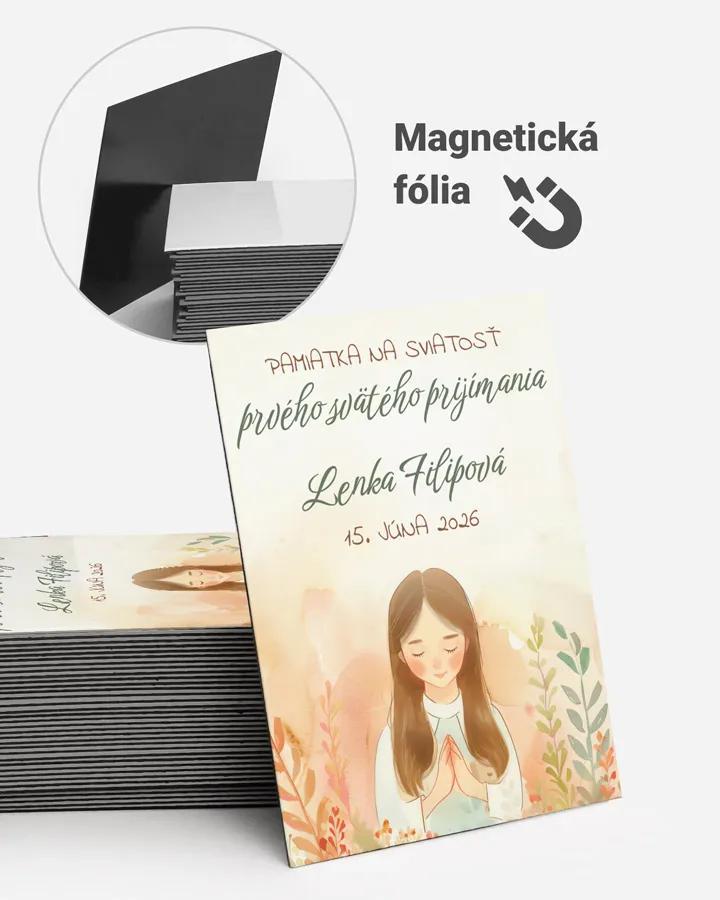Pamätné magnetky zo sviatosti krstu, prijímania, konfirmácie - motív 19 dievča
